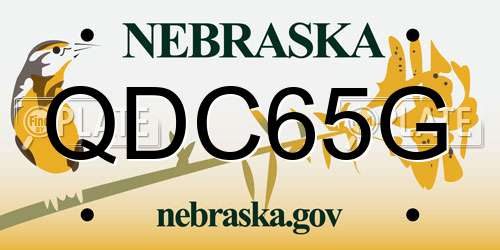 QDC65G Nebraska License Plate
