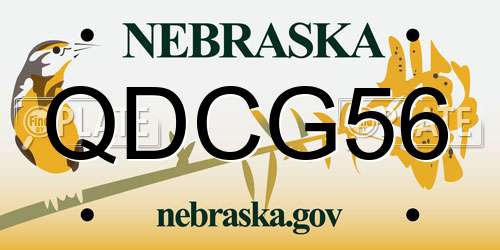 QDCG56 Nebraska License Plate