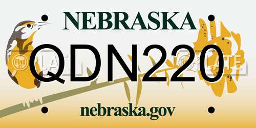 QDN220 Nebraska License Plate