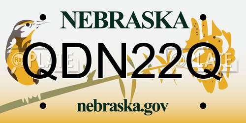 QDN22Q Nebraska License Plate