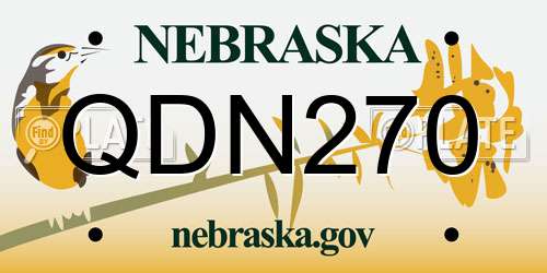 QDN270 Nebraska License Plate