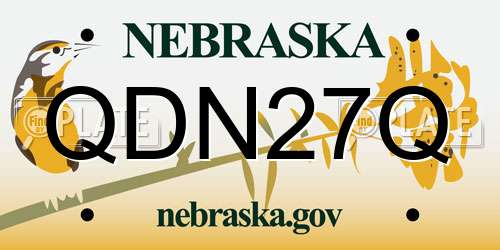 QDN27Q Nebraska License Plate