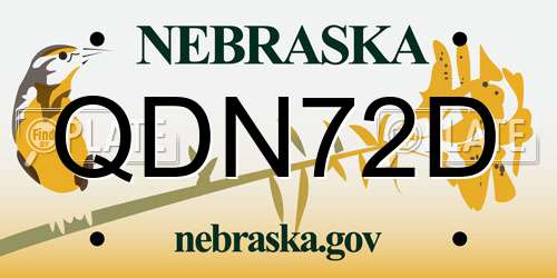 QDN72D Nebraska License Plate