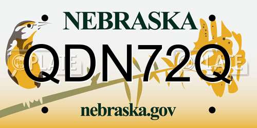 QDN72Q Nebraska License Plate