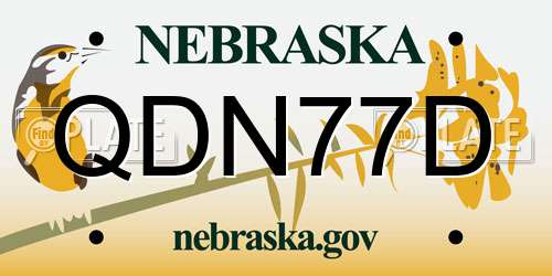 QDN77D Nebraska License Plate