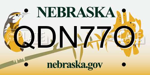 QDN77O Nebraska License Plate