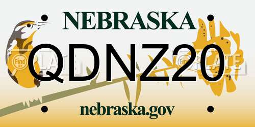 QDNZ20 Nebraska License Plate