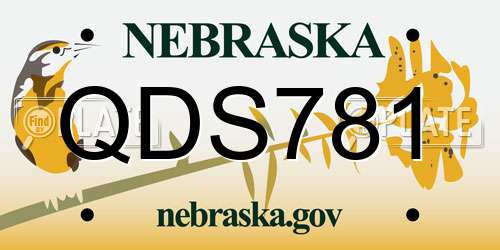 QDS781 Nebraska License Plate