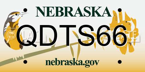 QDTS66 Nebraska License Plate
