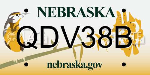 QDV38B Nebraska License Plate