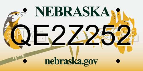 QE2Z252 Nebraska License Plate