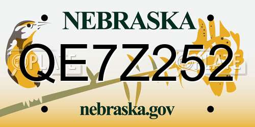 QE7Z252 Nebraska License Plate