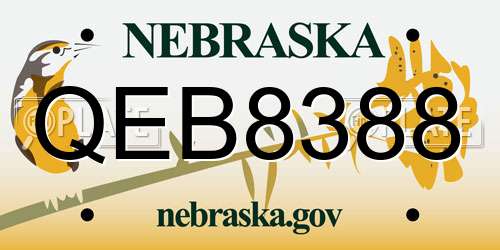 QEB8388 Nebraska License Plate