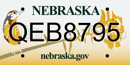 QEB8795 Nebraska License Plate