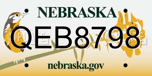 QEB8798 Nebraska License Plate