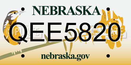 QEE5820 Nebraska License Plate