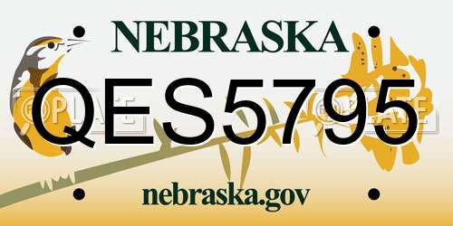 QES5795 Nebraska License Plate