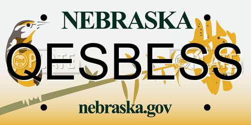 QESBESS Nebraska License Plate