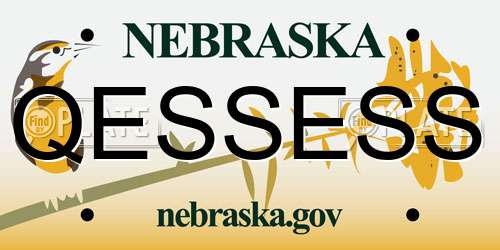 QESSESS Nebraska License Plate