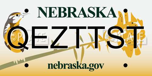 QEZTTST Nebraska License Plate
