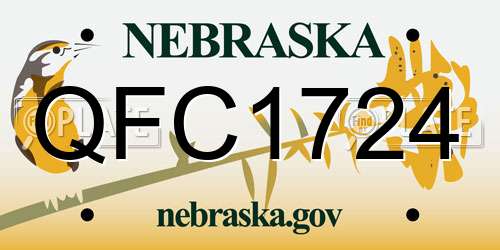 QFC1724 Nebraska License Plate