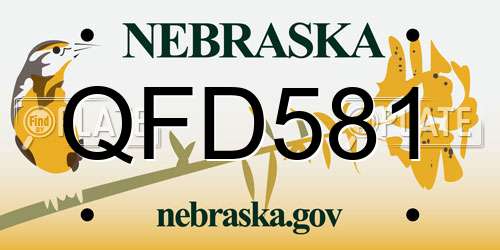 QFD581 Nebraska License Plate