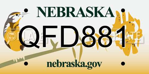 QFD881 Nebraska License Plate