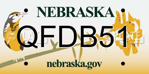 QFDB51 Nebraska License Plate