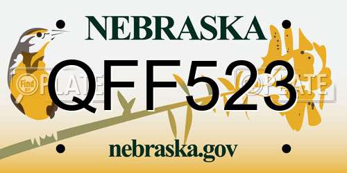 QFF523 Nebraska License Plate