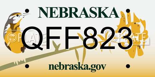 QFF823 Nebraska License Plate