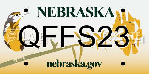 QFFS23 Nebraska License Plate