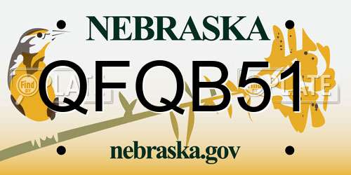 QFQB51 Nebraska License Plate