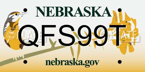 QFS99T Nebraska License Plate