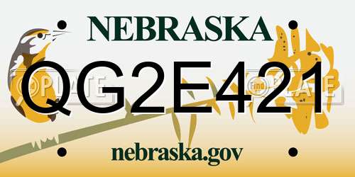 QG2E421 Nebraska License Plate