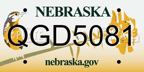 QGD5081 Nebraska License Plate