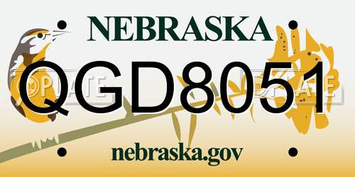QGD8051 Nebraska License Plate