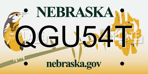 QGU54T Nebraska License Plate