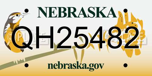 QH25482 Nebraska License Plate