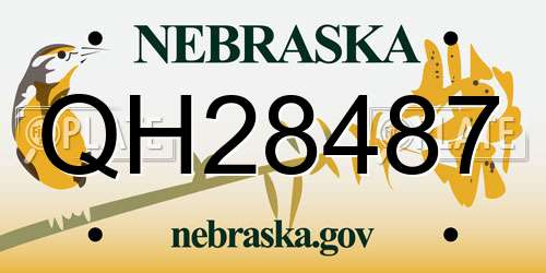 QH28487 Nebraska License Plate