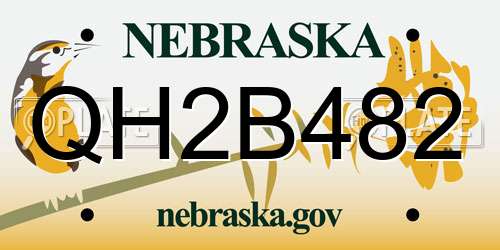 QH2B482 Nebraska License Plate