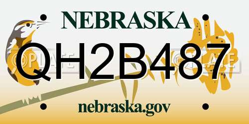 QH2B487 Nebraska License Plate