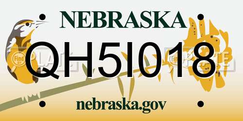 QH5I018 Nebraska License Plate