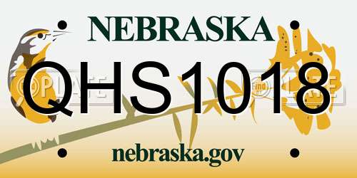 QHS1018 Nebraska License Plate