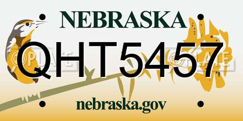 QHT5457 Nebraska License Plate