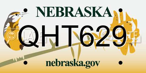 QHT629 Nebraska License Plate