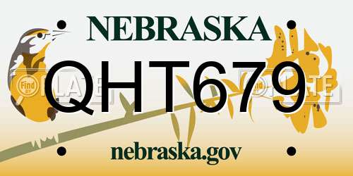 QHT679 Nebraska License Plate