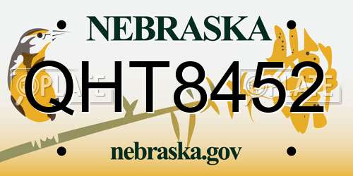 QHT8452 Nebraska License Plate