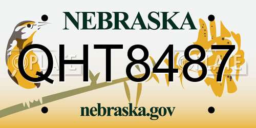 QHT8487 Nebraska License Plate