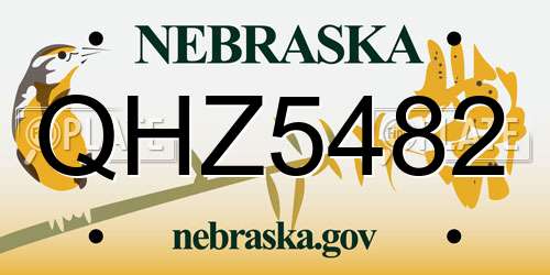 QHZ5482 Nebraska License Plate