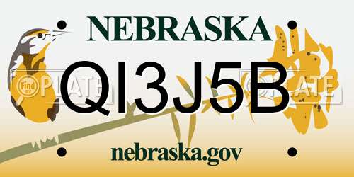 QI3J5B Nebraska License Plate